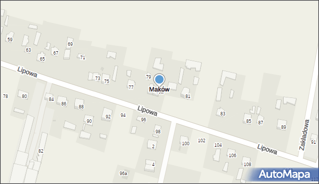 Maków, Lipowa, 79a, mapa Maków