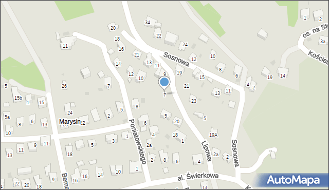 Maków Podhalański, Lipowa, 7, mapa Maków Podhalański