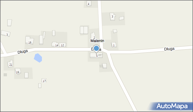 Malenin, Lipowa, 1, mapa Malenin