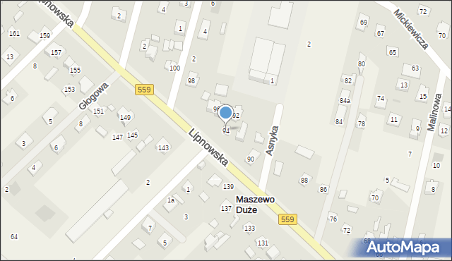 Maszewo Duże, Lipnowska, 94, mapa Maszewo Duże