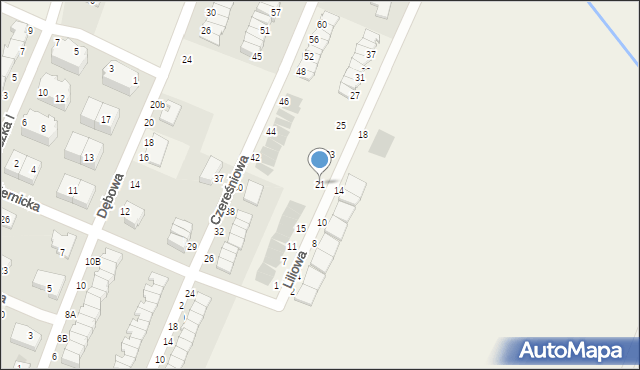 Mędłów, Liliowa, 21, mapa Mędłów