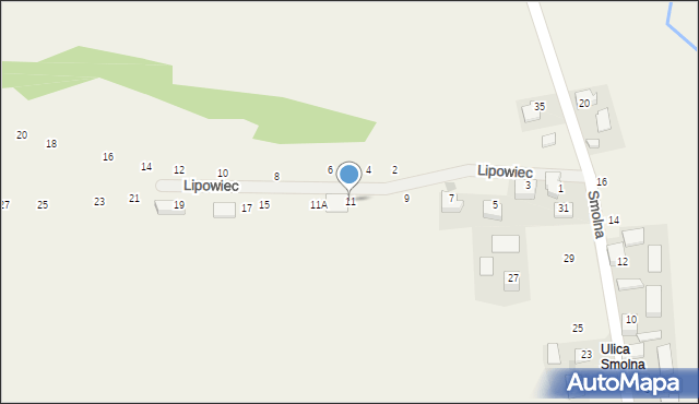 Michałowice, Lipowiec, 11, mapa Michałowice