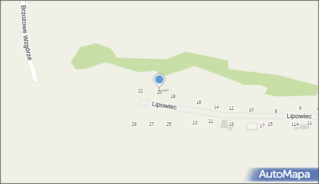 Michałowice, Lipowiec, 20, mapa Michałowice