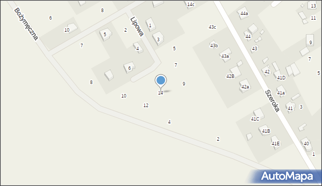 Mieczewo, Lipowa, 14, mapa Mieczewo