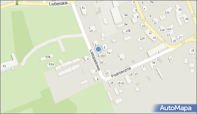 Międzyrzec Podlaski, Listopadowa, 7, mapa Międzyrzec Podlaski