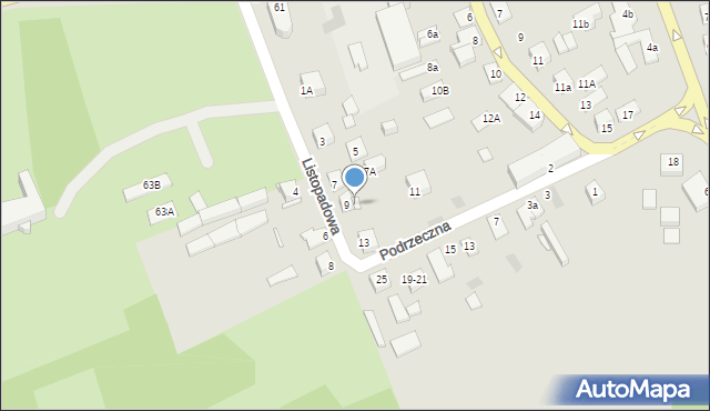 Międzyrzec Podlaski, Listopadowa, 9A, mapa Międzyrzec Podlaski