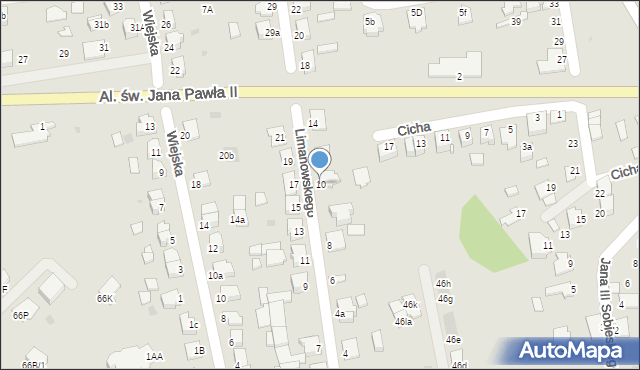 Mielec, Limanowskiego Bolesława, 10, mapa Mielca