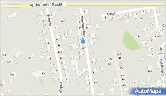 Mielec, Limanowskiego Bolesława, 11, mapa Mielca