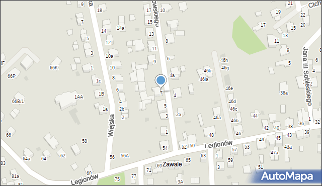 Mielec, Limanowskiego Bolesława, 7, mapa Mielca