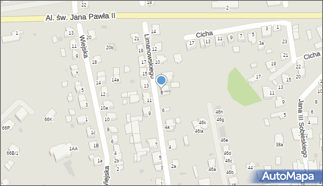 Mielec, Limanowskiego Bolesława, 8, mapa Mielca