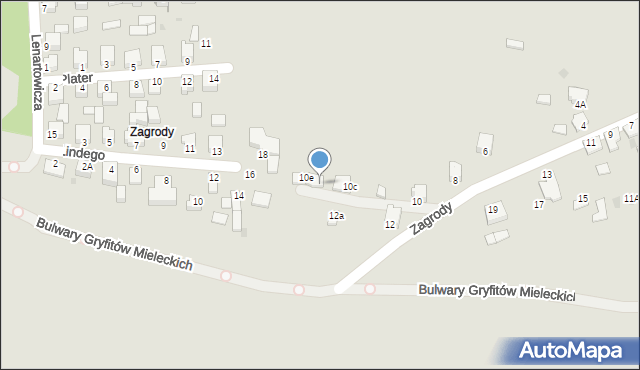 Mielec, Lindego, 10d, mapa Mielca