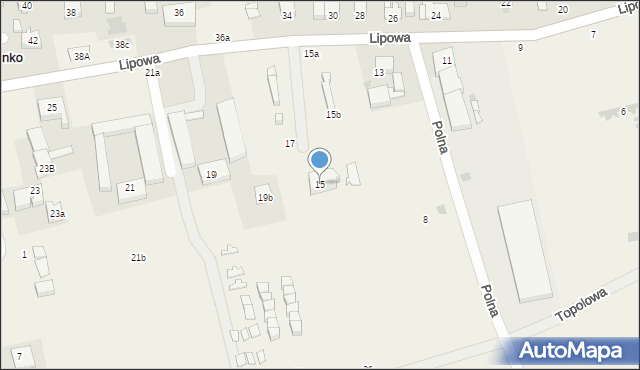 Mielenko, Lipowa, 15, mapa Mielenko