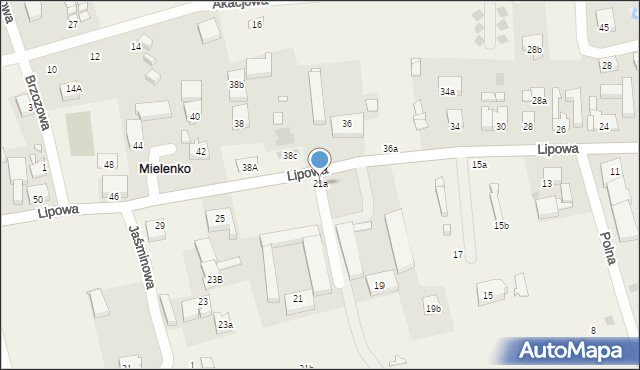 Mielenko, Lipowa, 21a, mapa Mielenko