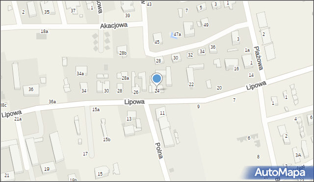 Mielenko, Lipowa, 24, mapa Mielenko