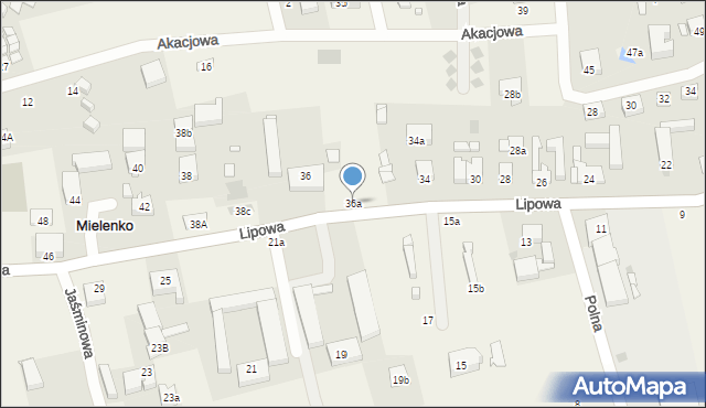 Mielenko, Lipowa, 36a, mapa Mielenko