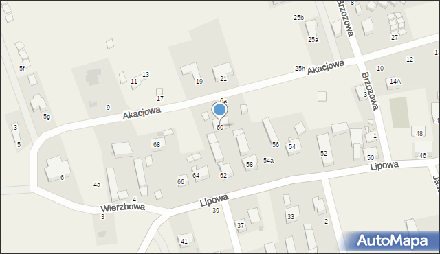 Mielenko, Lipowa, 60, mapa Mielenko