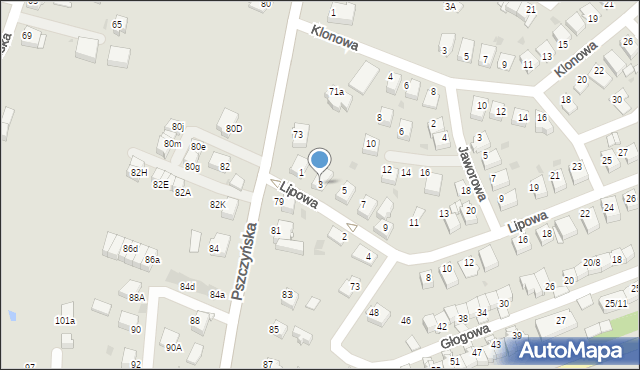 Mikołów, Lipowa, 3, mapa Mikołów
