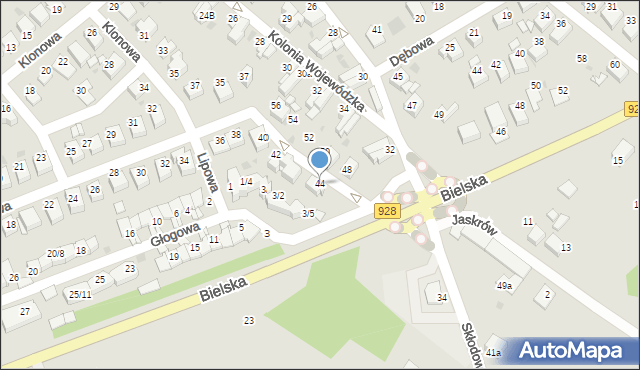 Mikołów, Lipowa, 44, mapa Mikołów