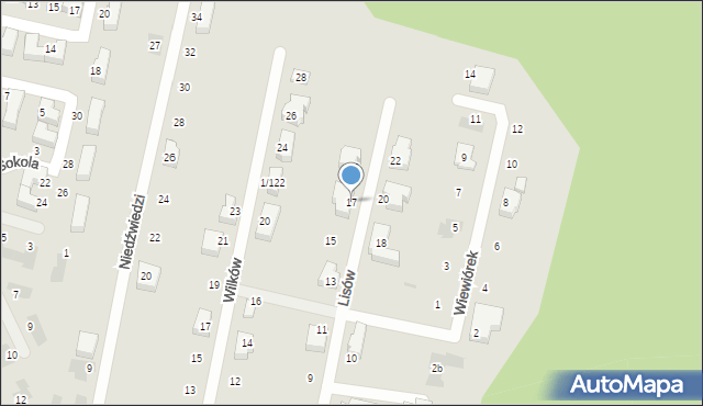Mikołów, Lisów, 17, mapa Mikołów
