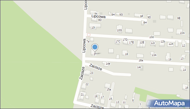 Mikołów, Lipcowa, 17, mapa Mikołów