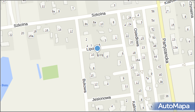 Milejów-Osada, Lipowa, 8, mapa Milejów-Osada