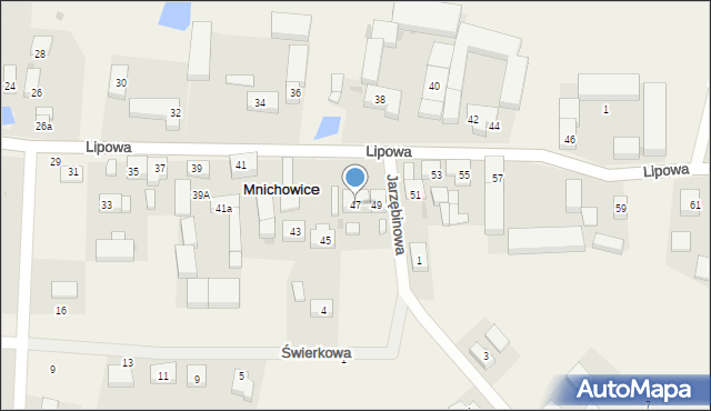 Mnichowice, Lipowa, 47, mapa Mnichowice