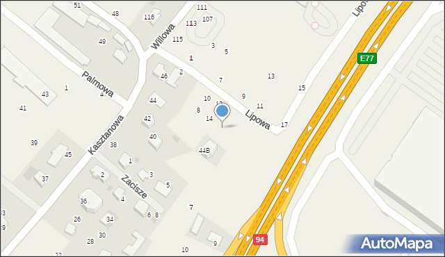 Modlniczka, Lipowa, 16, mapa Modlniczka