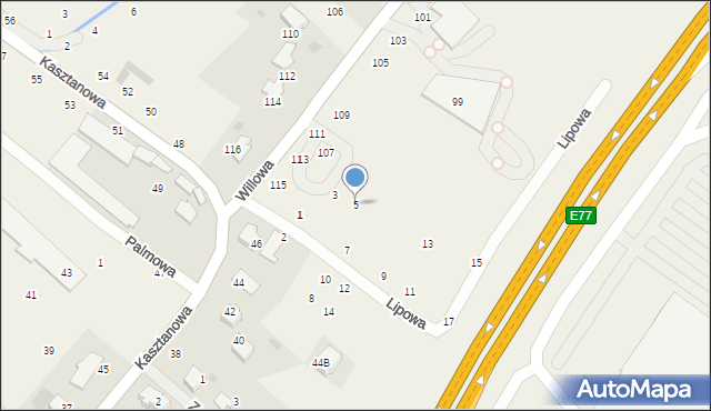 Modlniczka, Lipowa, 5, mapa Modlniczka