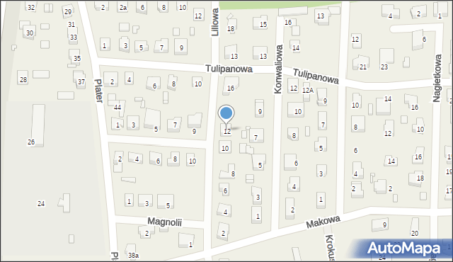 Modrzyca, Liliowa, 12, mapa Modrzyca