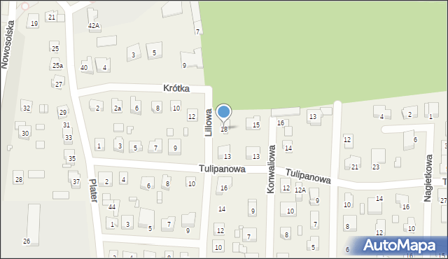 Modrzyca, Liliowa, 18, mapa Modrzyca