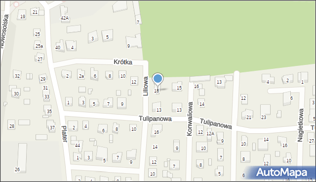 Modrzyca, Liliowa, 20, mapa Modrzyca