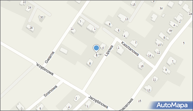 Mokronos Górny, Lipowa, 6, mapa Mokronos Górny