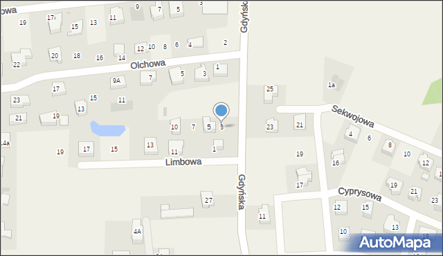 Mosty, Limbowa, 3, mapa Mosty