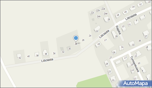 Mosty, Liściasta, 28, mapa Mosty