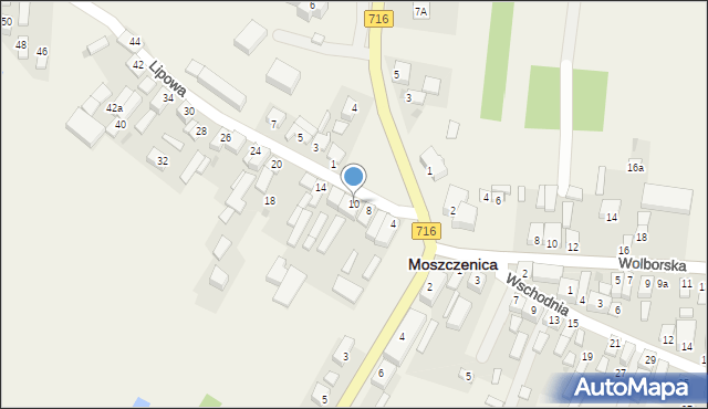 Moszczenica, Lipowa, 10, mapa Moszczenica