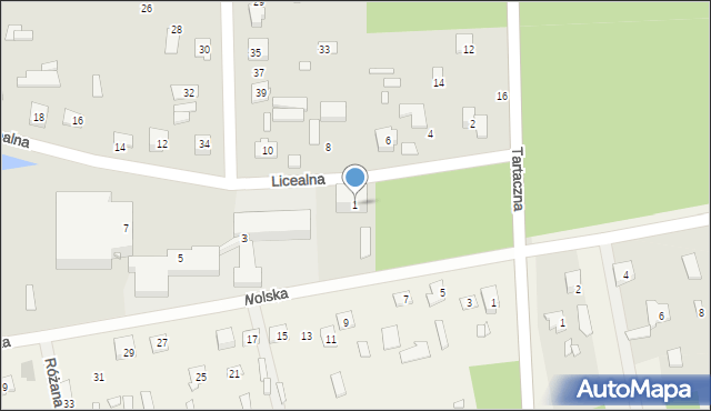 Mrozy, Licealna, 1, mapa Mrozy
