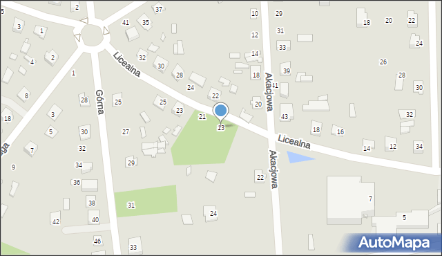 Mrozy, Licealna, 13, mapa Mrozy