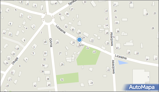 Mrozy, Licealna, 23, mapa Mrozy