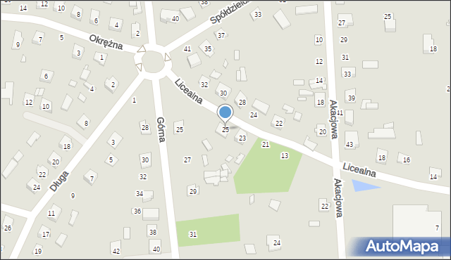 Mrozy, Licealna, 25, mapa Mrozy