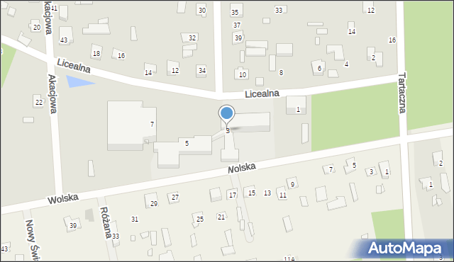 Mrozy, Licealna, 3, mapa Mrozy