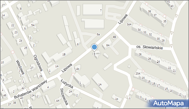 Myślibórz, Lipowa, 8, mapa Myślibórz