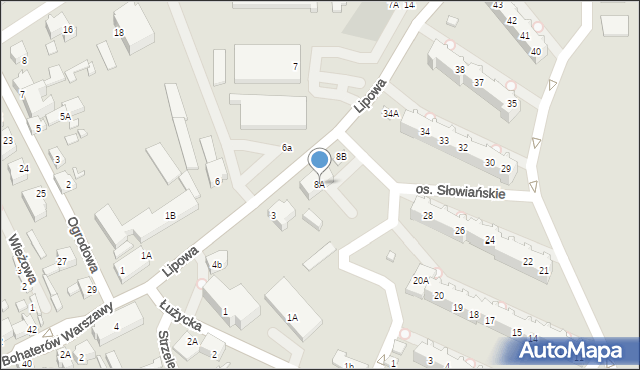 Myślibórz, Lipowa, 8A, mapa Myślibórz