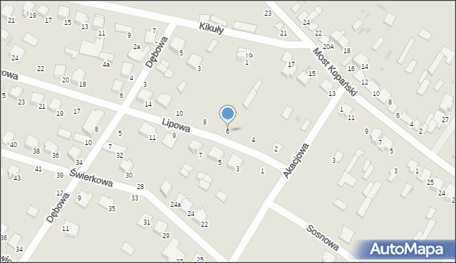 Myszyniec, Lipowa, 6, mapa Myszyniec