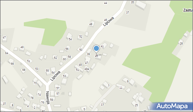 Nawojowa Góra, Lipowa, 45, mapa Nawojowa Góra
