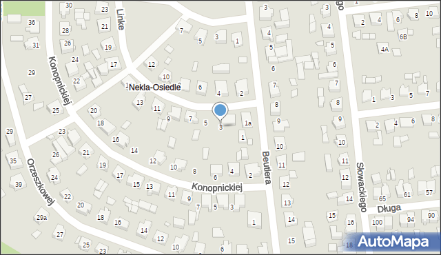 Nekla, Linke Gerarda, 3, mapa Nekla