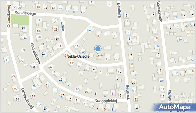 Nekla, Linke Gerarda, 6, mapa Nekla