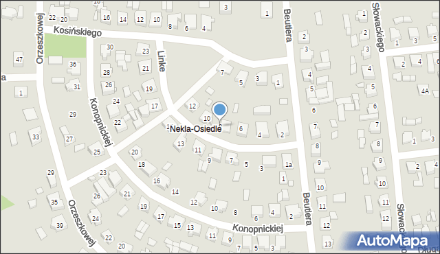 Nekla, Linke Gerarda, 8, mapa Nekla