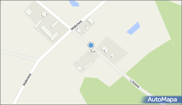 Nekla, Liliowa, 1, mapa Nekla