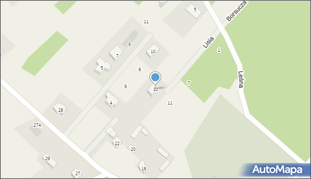 Niewodnica Kościelna, Lisia, 10, mapa Niewodnica Kościelna