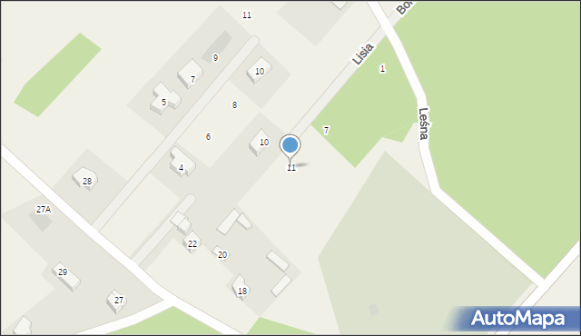 Niewodnica Kościelna, Lisia, 11, mapa Niewodnica Kościelna